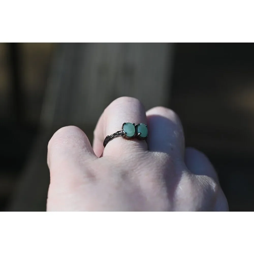 Emerald engagement ring size 7 925 sterling silver